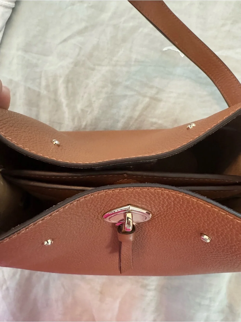 kate spade Brown Pebbled Leather Shoulder Bag